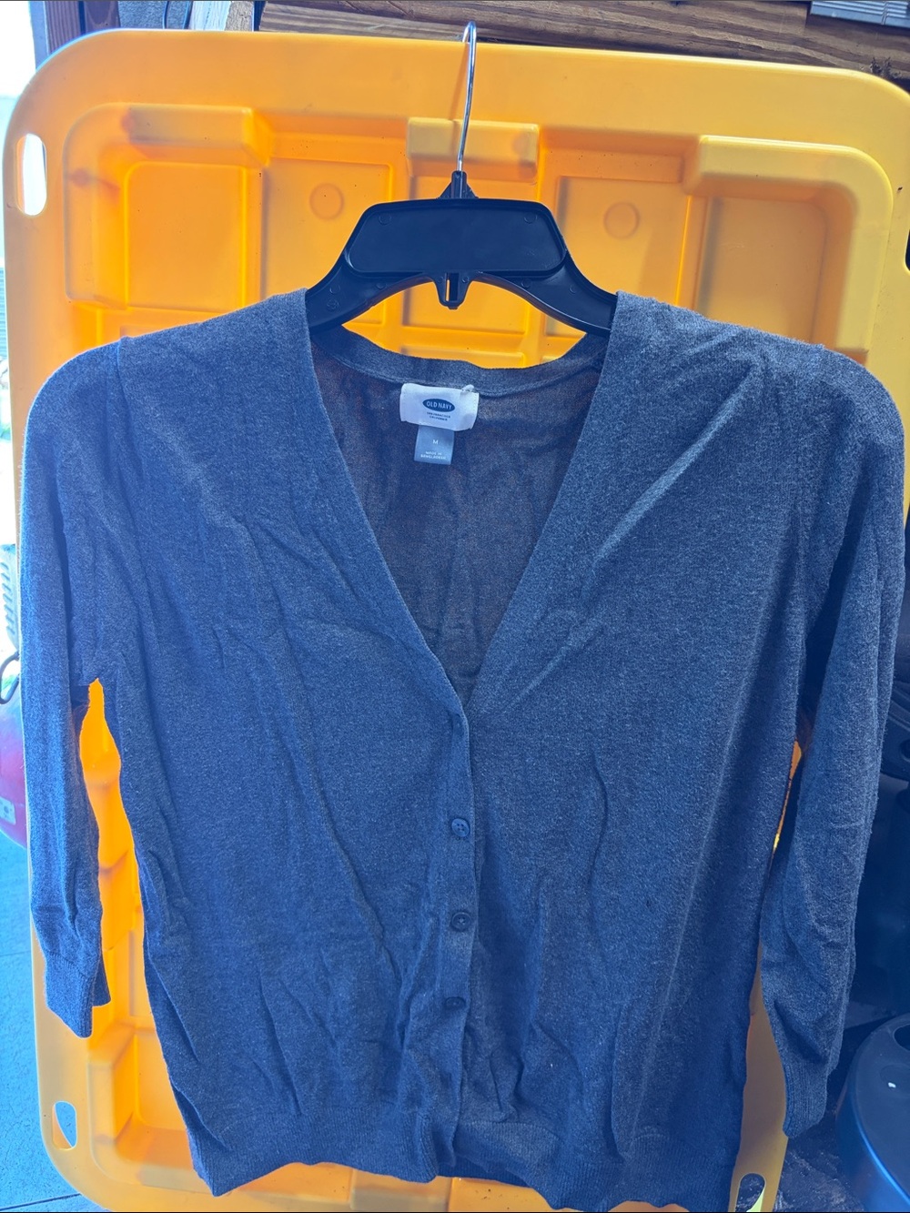 Old Navy Dark Gray V-Neck Button Cardigan